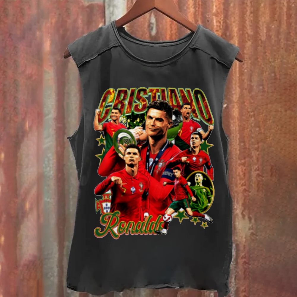 Cristiano Ronaldo: The Captain Of Portugal Washed Tank Top