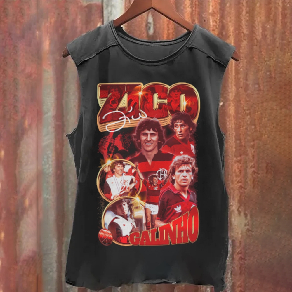 Zico Flamengo Galinho Red Black Eternal Glory Washed Tank Top