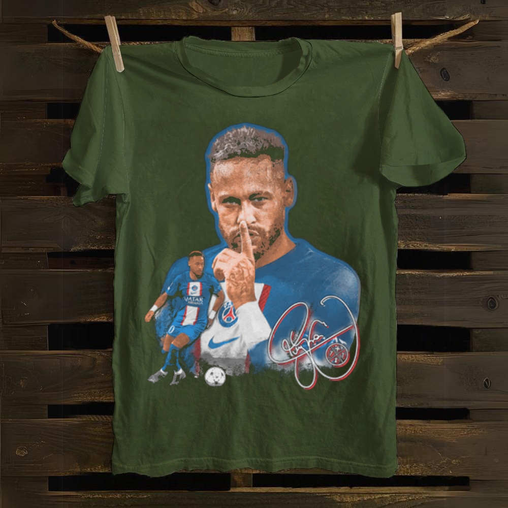 Neymar Jr PSG Shush Celebration Signature cotton T-shirt