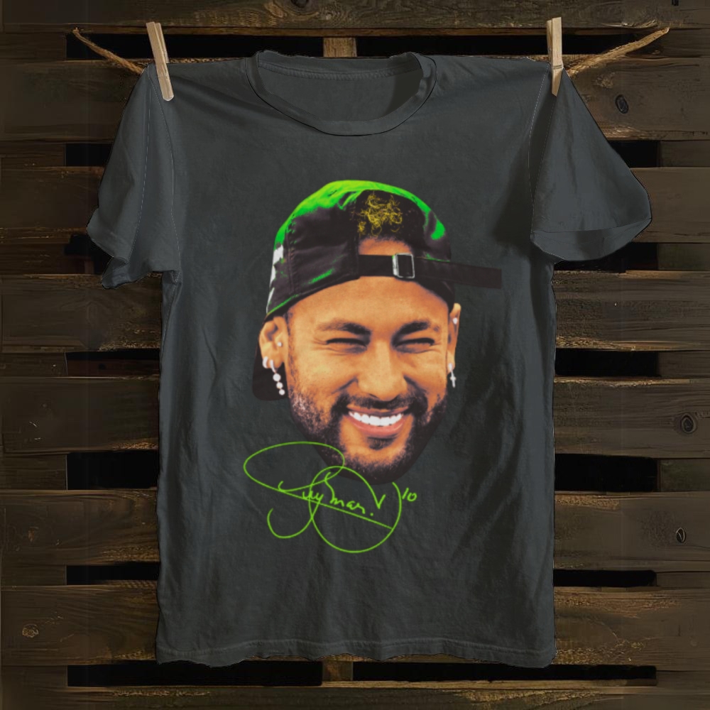 Neymar Jr Smiling Streetwear Signature cotton T-shirt