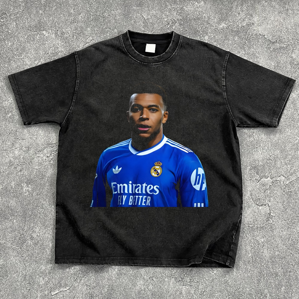 Real Madrid Star Mbappé Washed Oversize T-Shirt 