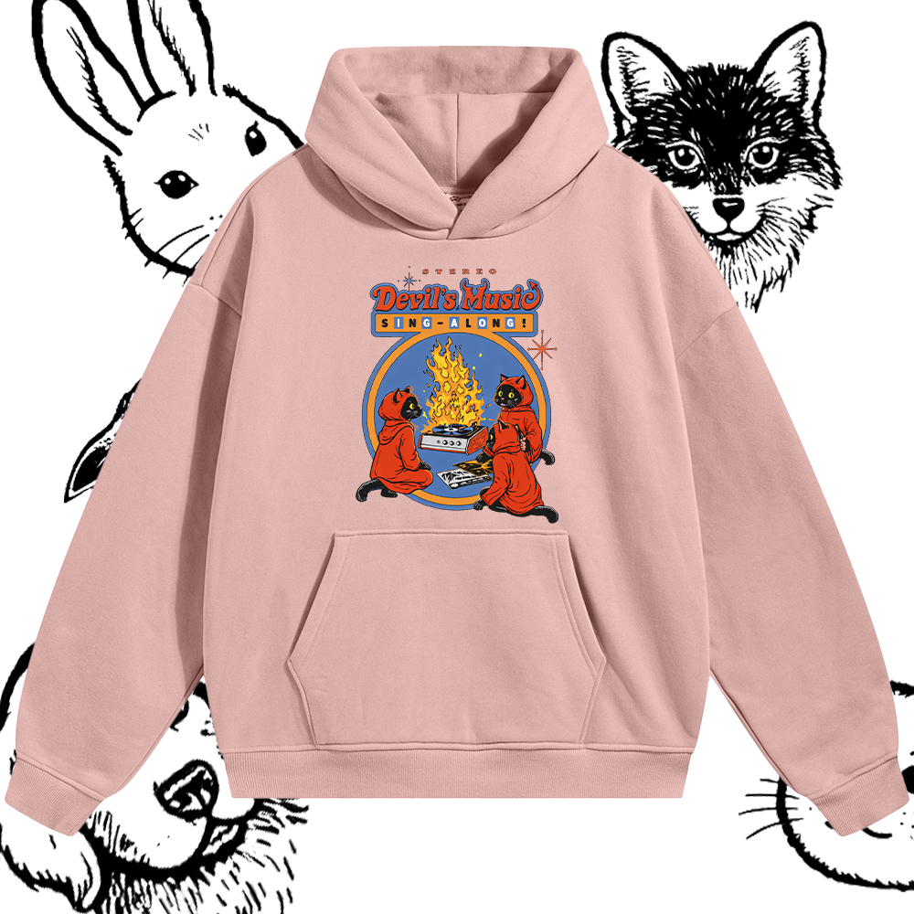 Devil's Music Sing-Along Graphic Hoodie – 100% Cotton Blend Classic Fit Unisex Hoodie