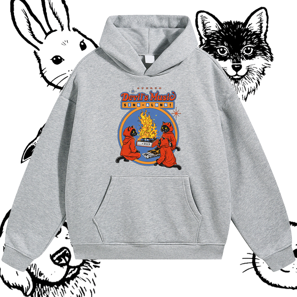 Devil's Music Sing-Along Graphic Hoodie – 100% Cotton Blend Classic Fit Unisex Hoodie