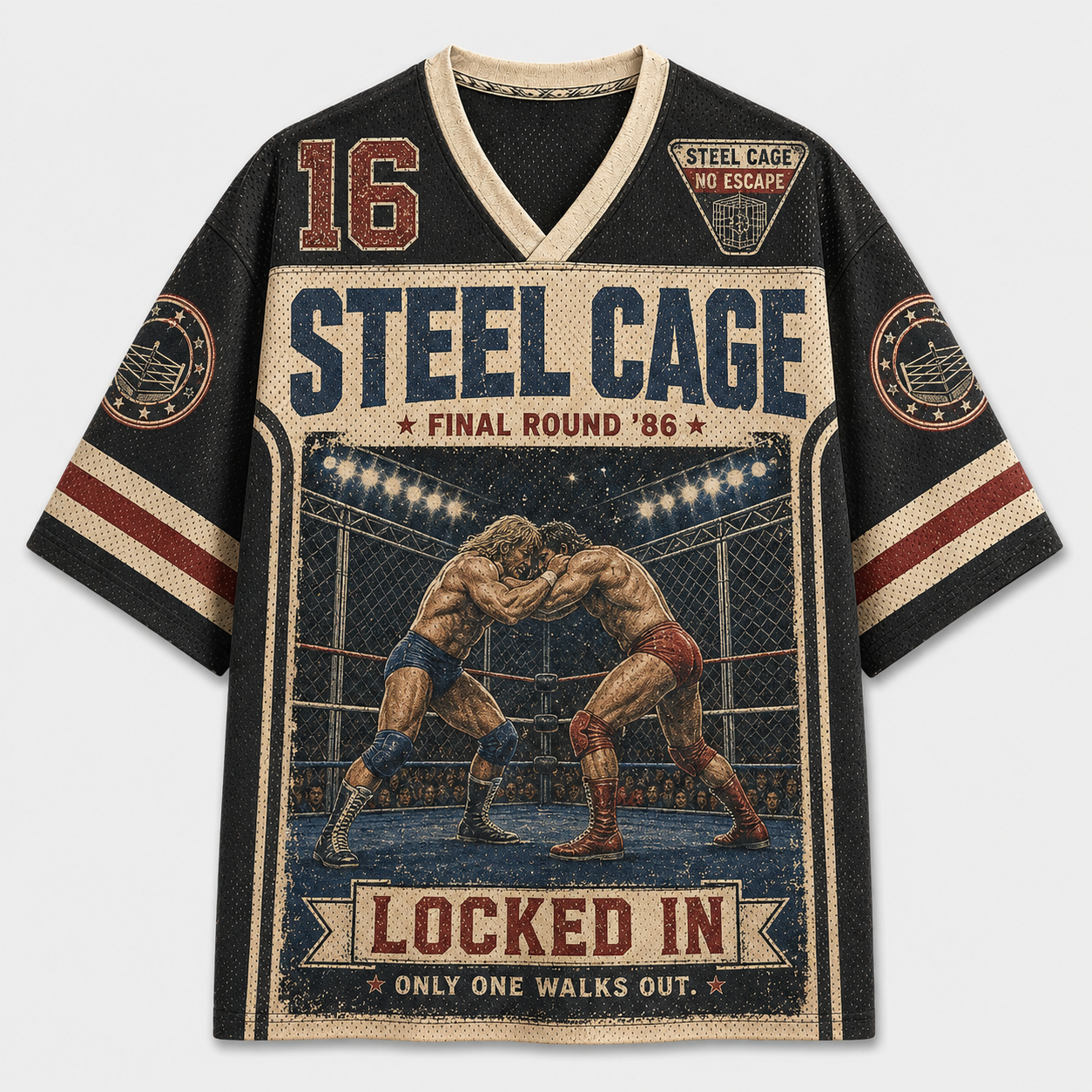 Wrestling Steel Cage Final Round 86 Jersey Shirts