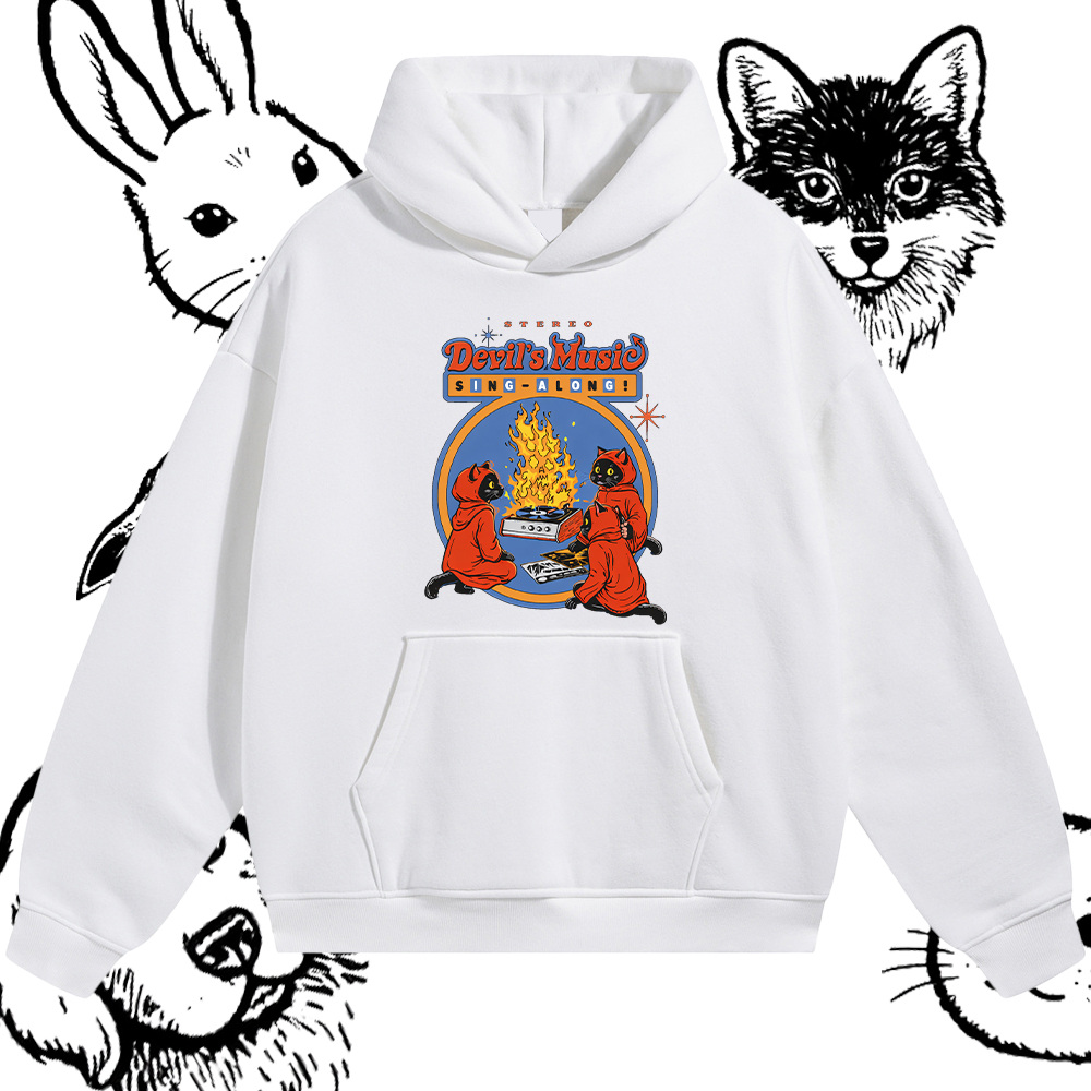 Devil's Music Sing-Along Graphic Hoodie – 100% Cotton Blend Classic Fit Unisex Hoodie