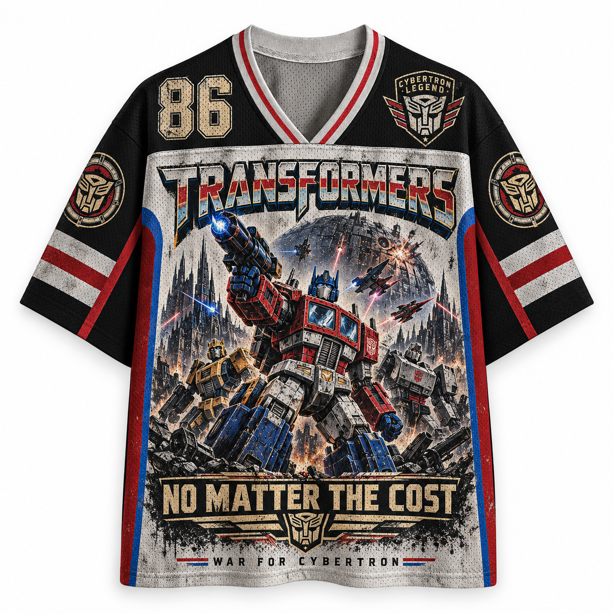Transformers No Matter The Cost Cybertron Legend Retro Jersey Shirts