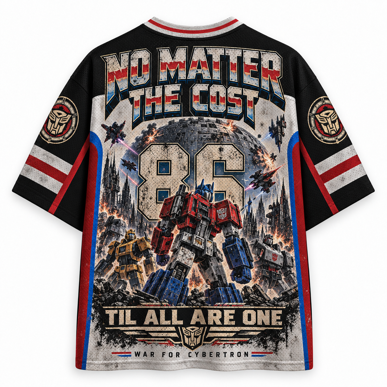 Transformers No Matter The Cost Cybertron Legend Retro Jersey Shirts