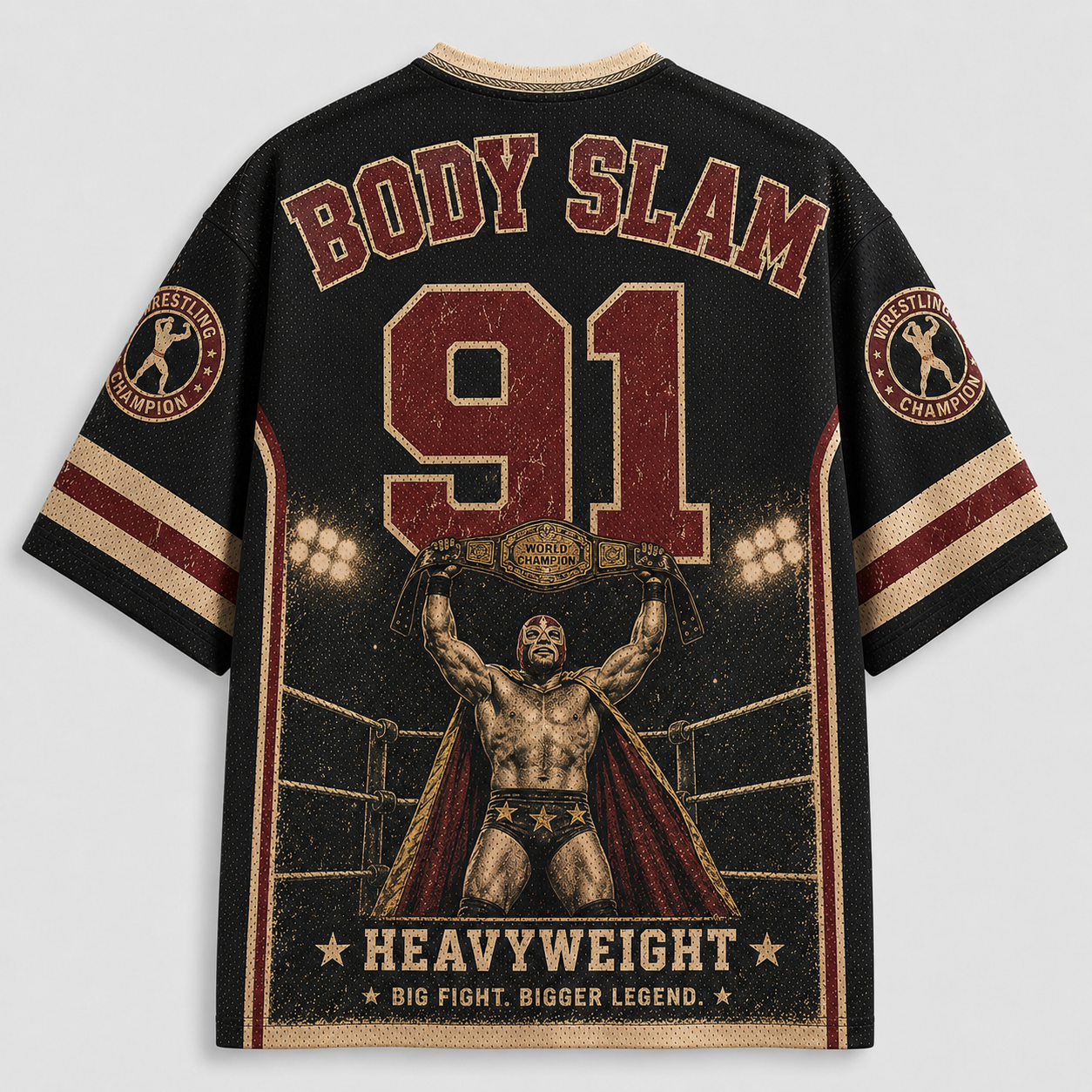 Retro Wrestling Championship The Belt 1991 Heavyweight  Jersey Shirts