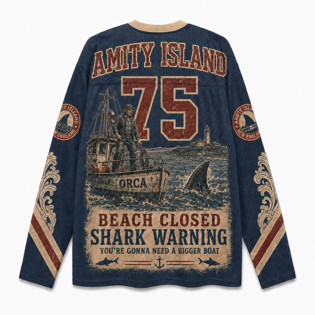 Shark Fin V-Neck Long Sleeve Jersey
