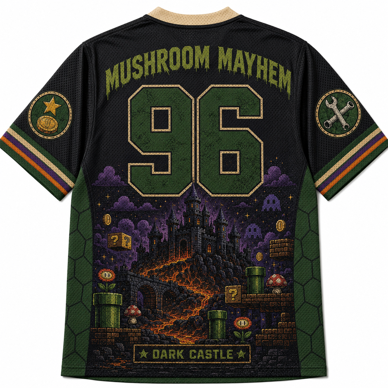 Super Mario Jersey Bowser Castle Level Up Retro Gaming Jersey Shirts