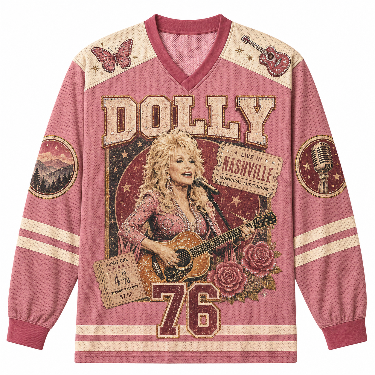 DOLLY 76 V-Neck Long Sleeve Jersey