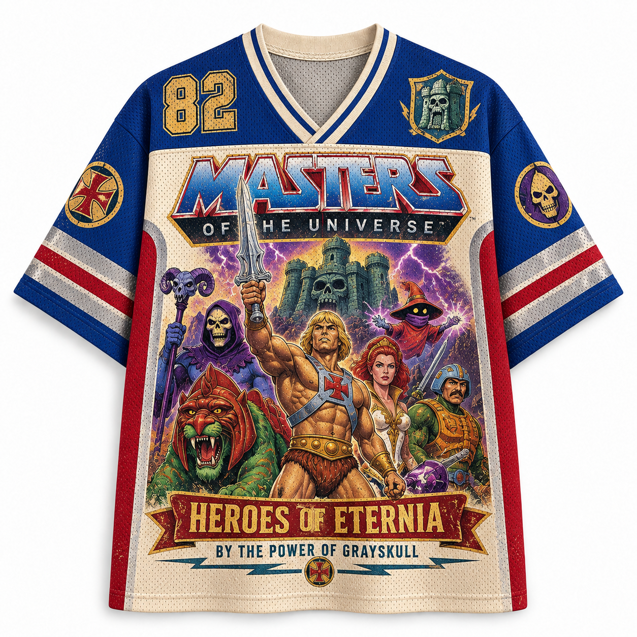 He-Man Masters of the Universe Heroes of Eternia 82 Retro Jersey Shirts