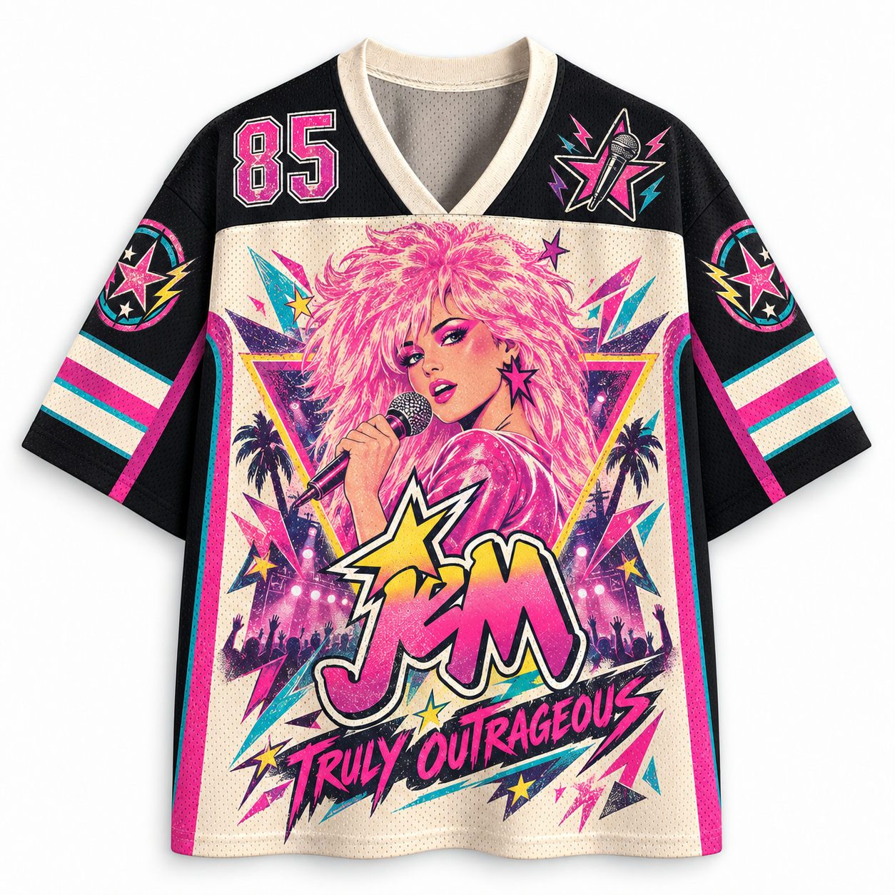 Jem and the Holograms Truly Outrageous 85 Glam Rock Retro Jersey Shirts
