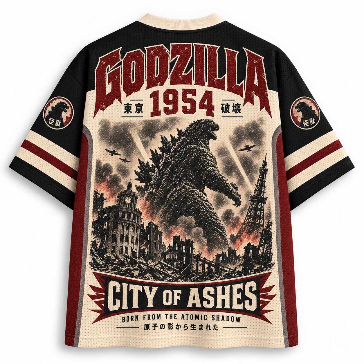 Godzilla King of the Atomic Age 1954 Destruction Archive Jersey Shirts