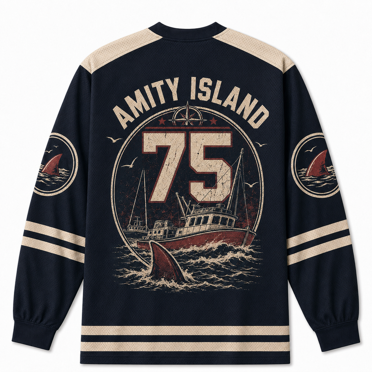 JAWS V-Neck Long Sleeve Jersey