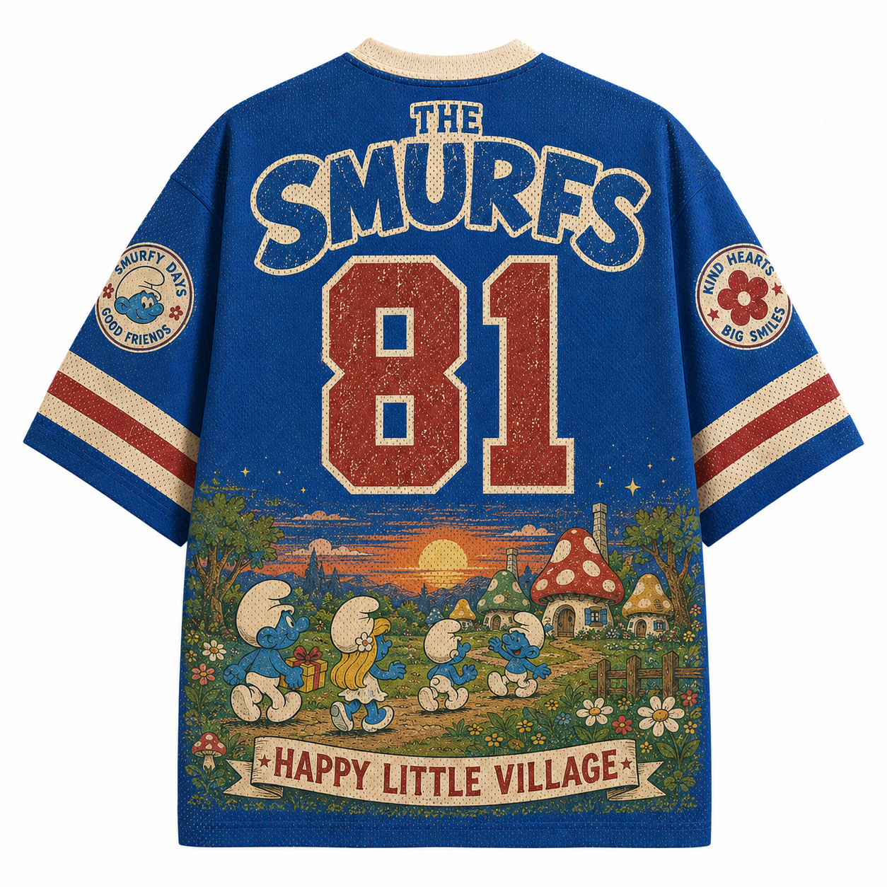 The Smurfs "Happy Little Village" 1981 Jersey Shirts