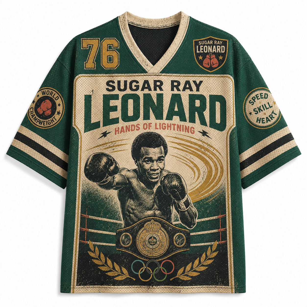 Sugar Ray Leonard "Hands of Lightning" 1976 Boxing Jersey Shirts