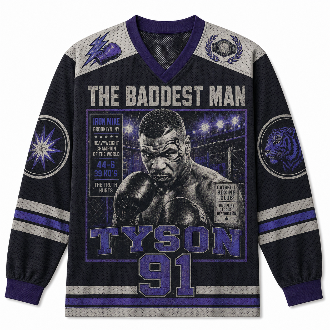 THE BADDEST MAN V-Neck Long Sleeve Jersey
