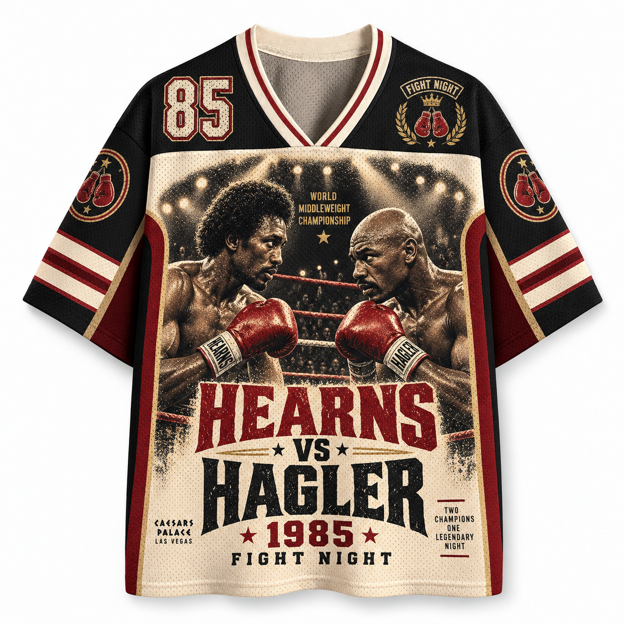 Hearns vs Hagler 1985 World Middleweight Championship Jersey Shirts