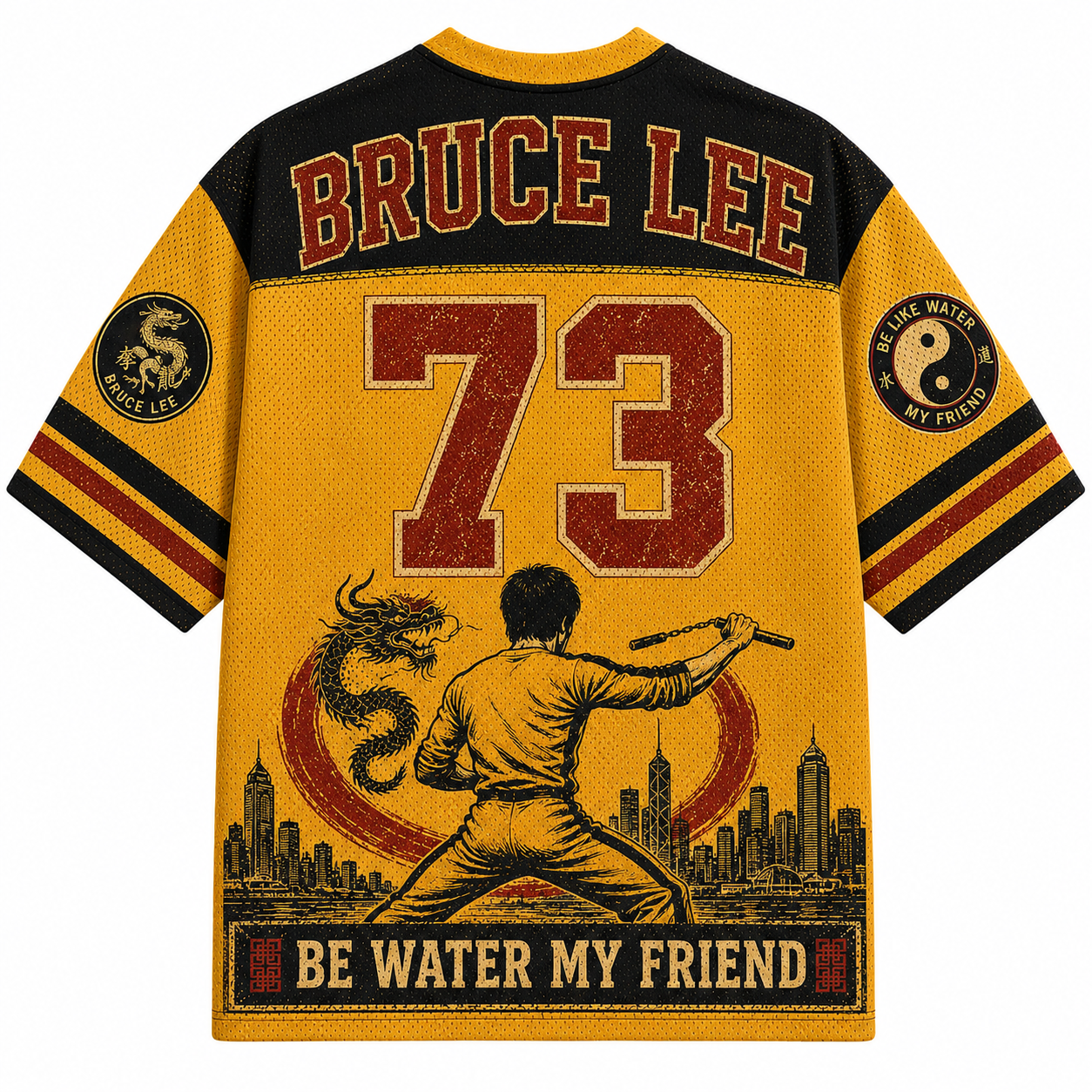 Bruce Lee "Be Water" 1973 Jeet Kune Do Jersey Shirts