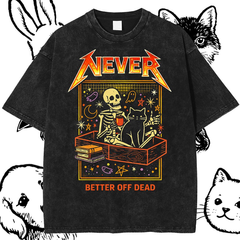 Metal Skeleton Cat Better Off Dead