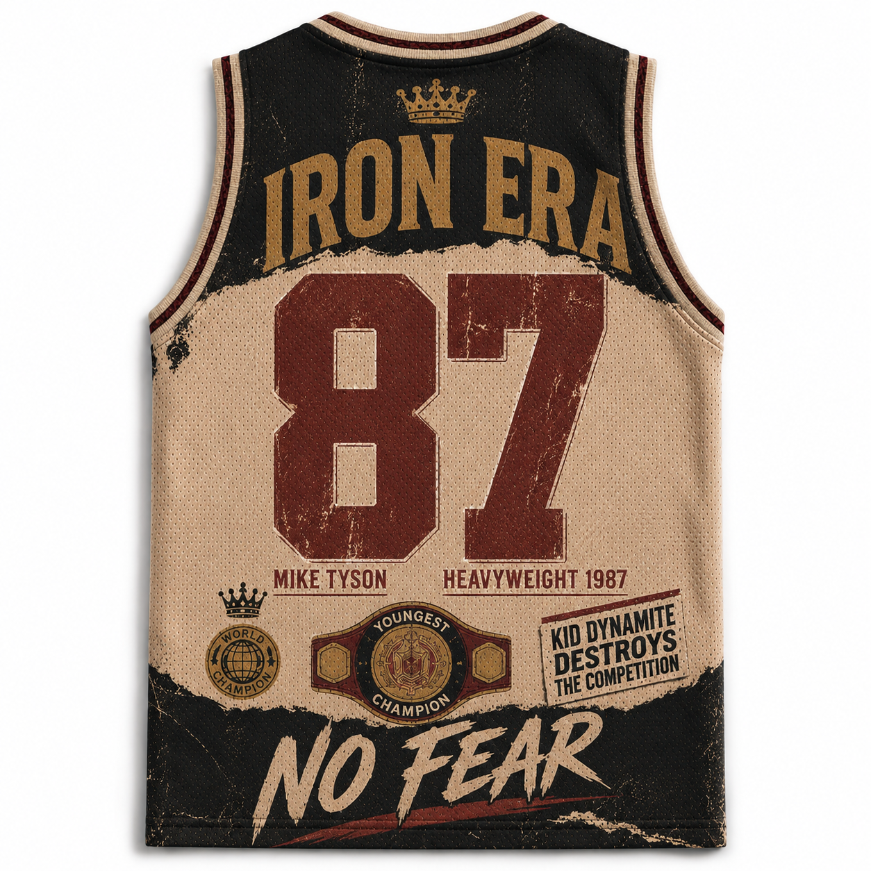 Mike Tyson No Fear 1987 Boxing Retro Jersey Tank 
