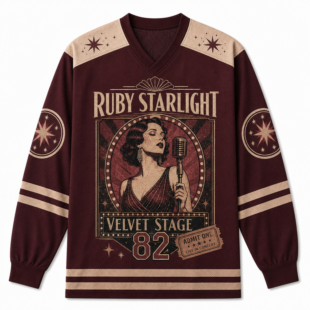 RUBY STARLIGHT V-Neck Long Sleeve Jersey