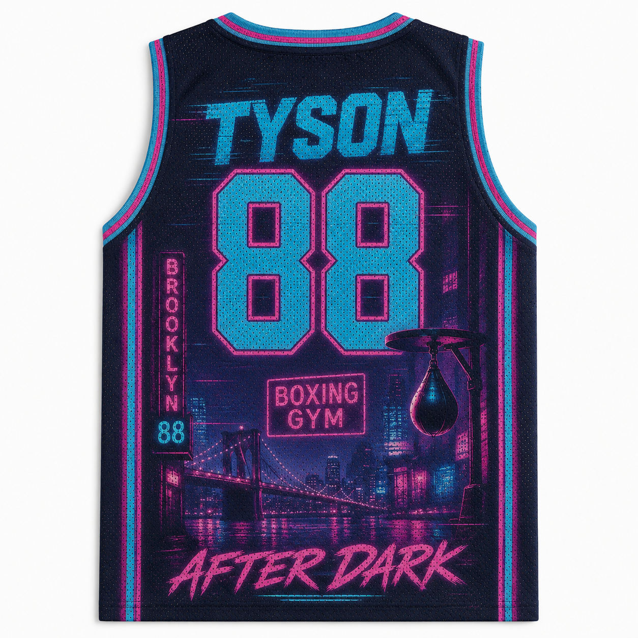 Vintage Mike Tyson After Dark Night Training Jersey Tank 