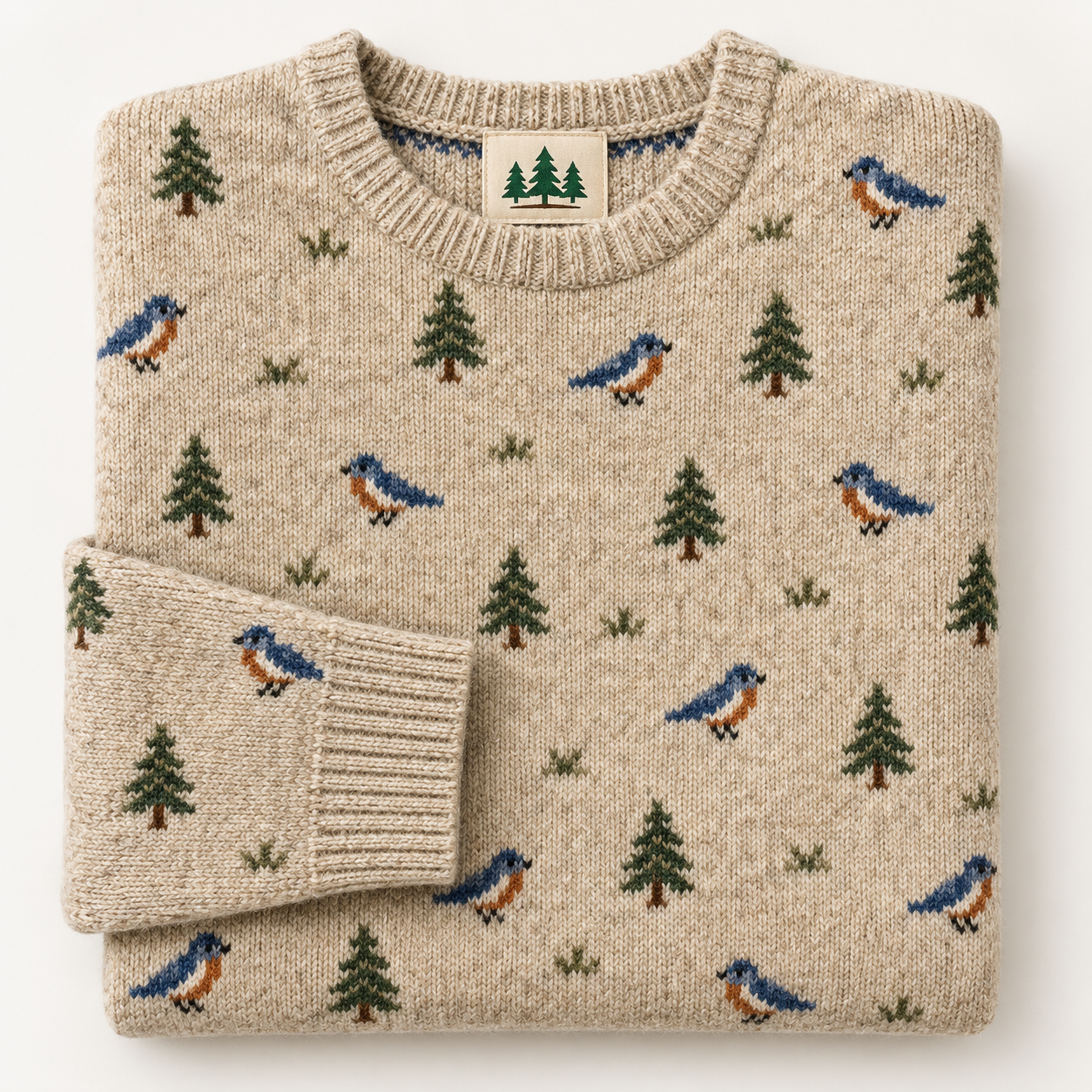 The Bluebird and Pine Crew neck sweater