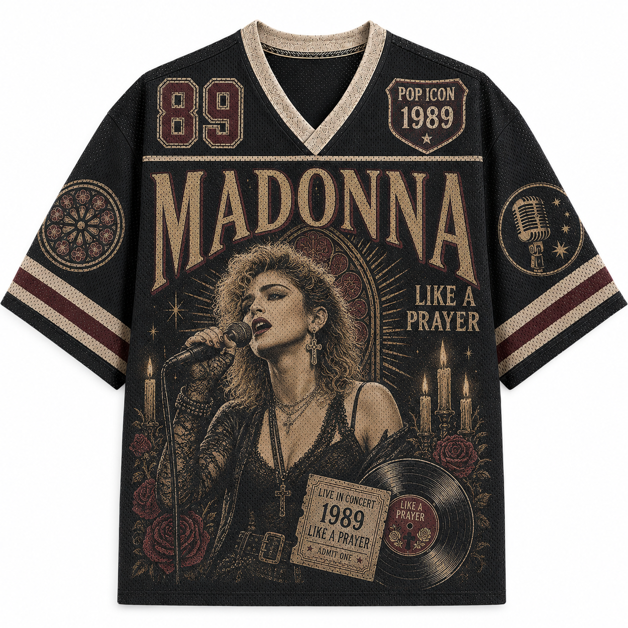 Madonna "Like A Prayer" 1989 Pop Icon Jersey Shirts