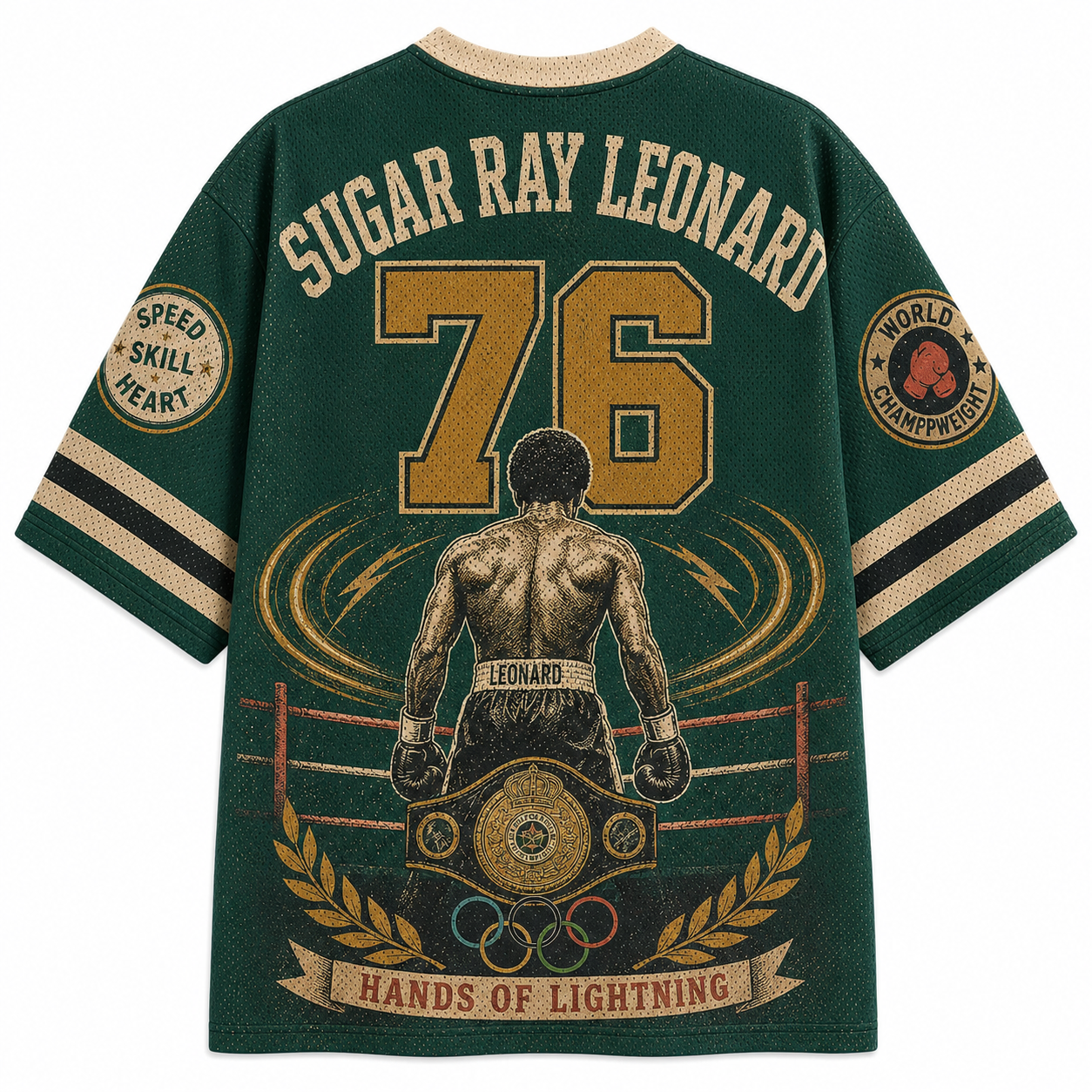 Sugar Ray Leonard "Hands of Lightning" 1976 Boxing Jersey Shirts