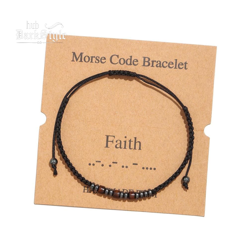 Unisex Morse Code Alphanumeric Weave Couple Bracelet