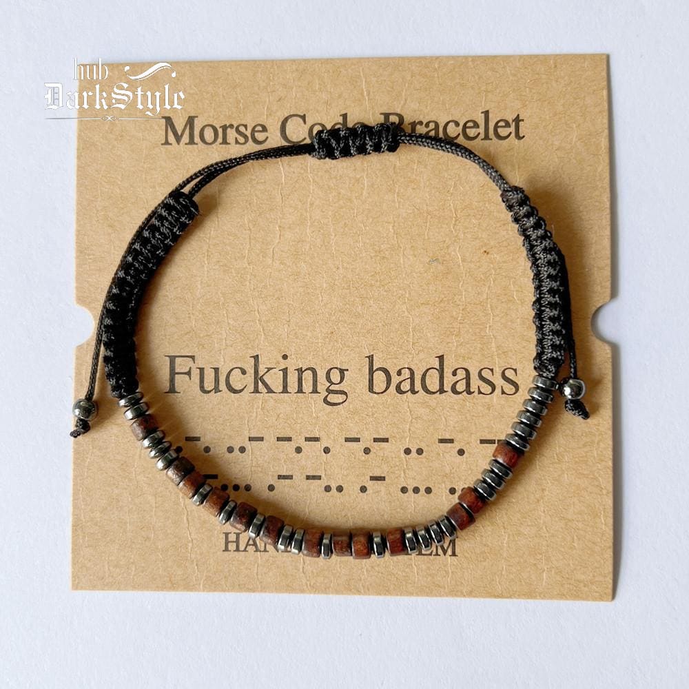 Unisex Morse Code Alphanumeric Weave Couple Bracelet