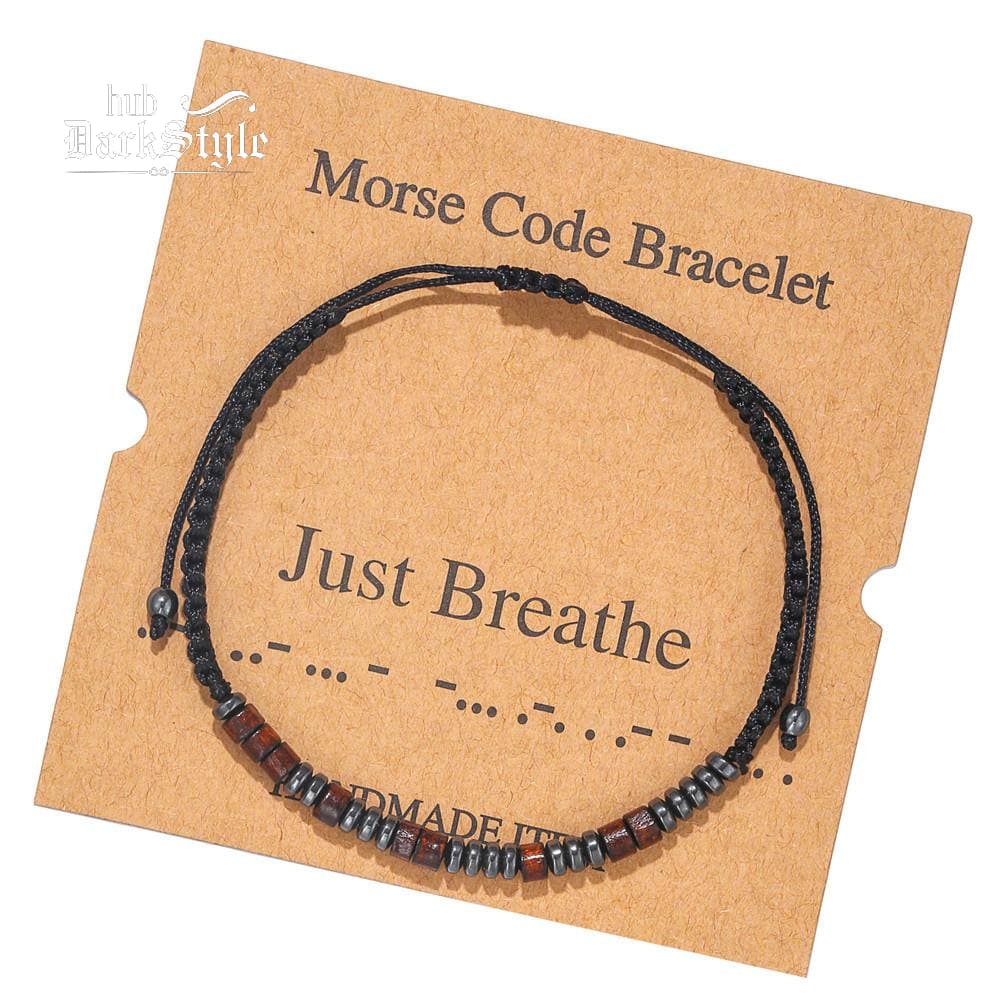 Unisex Morse Code Alphanumeric Weave Couple Bracelet