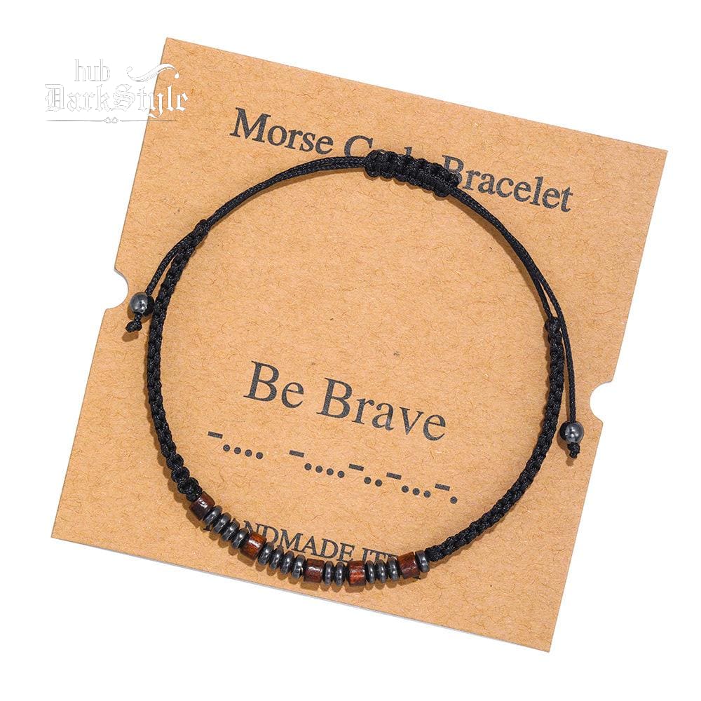 Unisex Morse Code Alphanumeric Weave Couple Bracelet