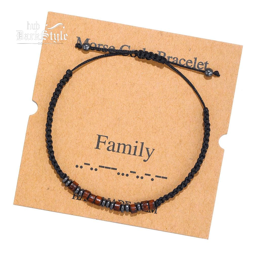 Unisex Morse Code Alphanumeric Weave Couple Bracelet