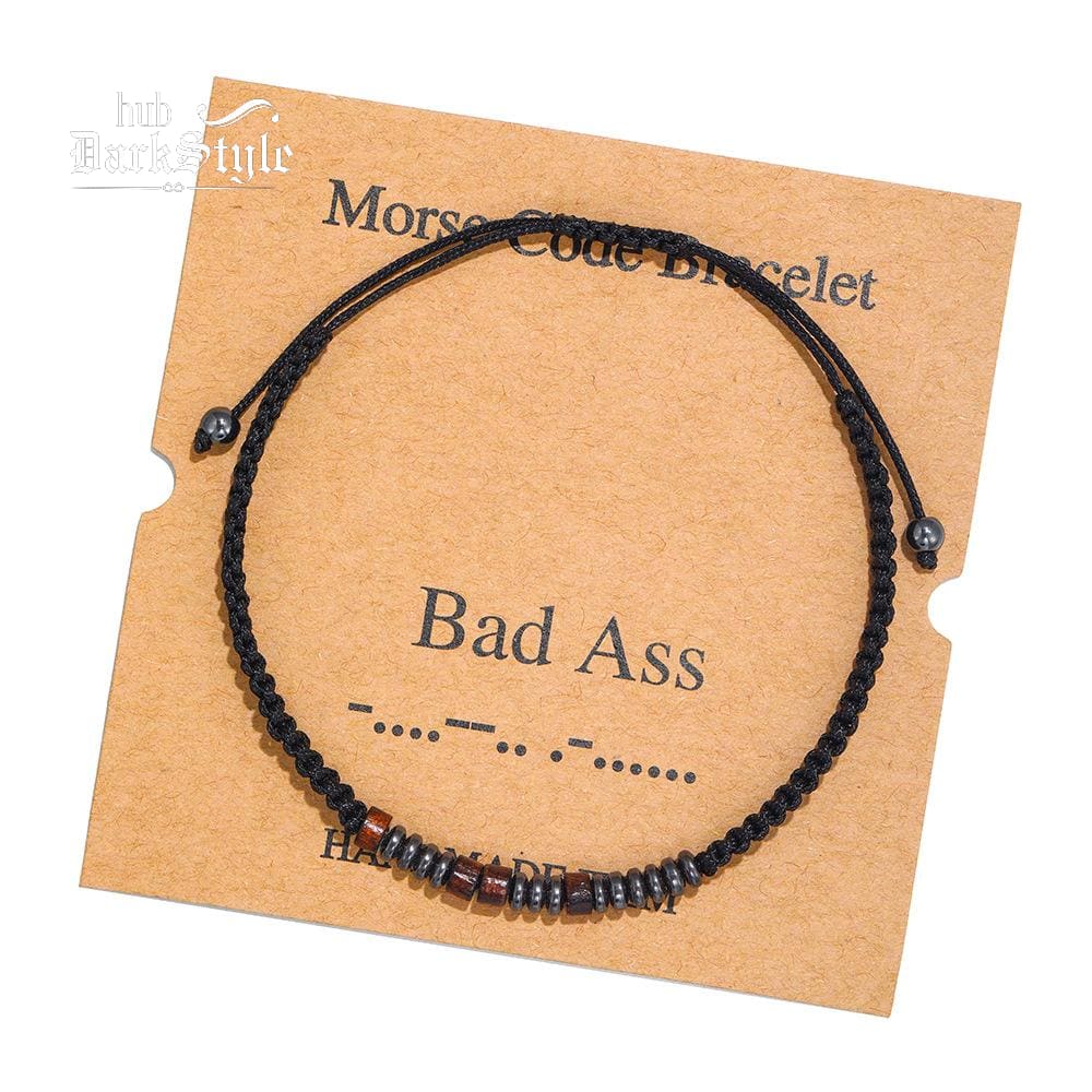 Unisex Morse Code Alphanumeric Weave Couple Bracelet