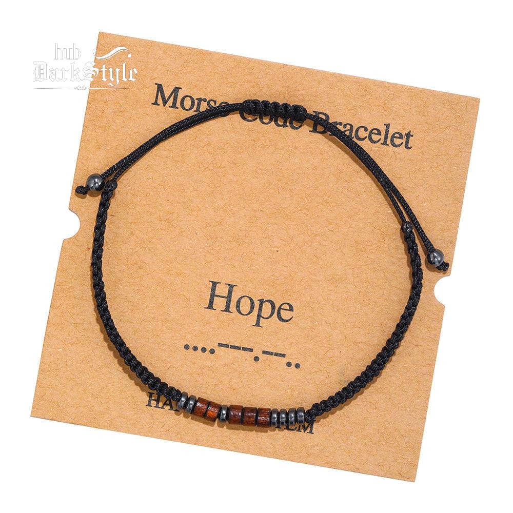 Unisex Morse Code Alphanumeric Weave Couple Bracelet