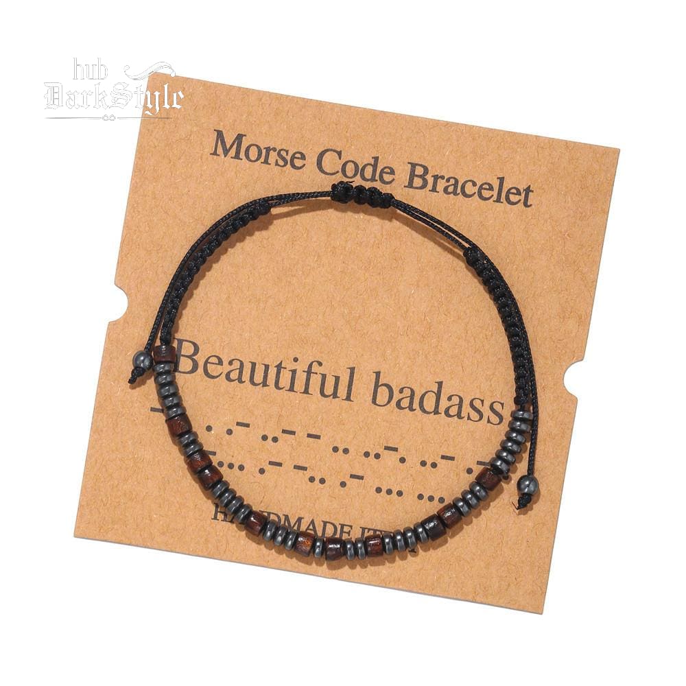 Unisex Morse Code Alphanumeric Weave Couple Bracelet