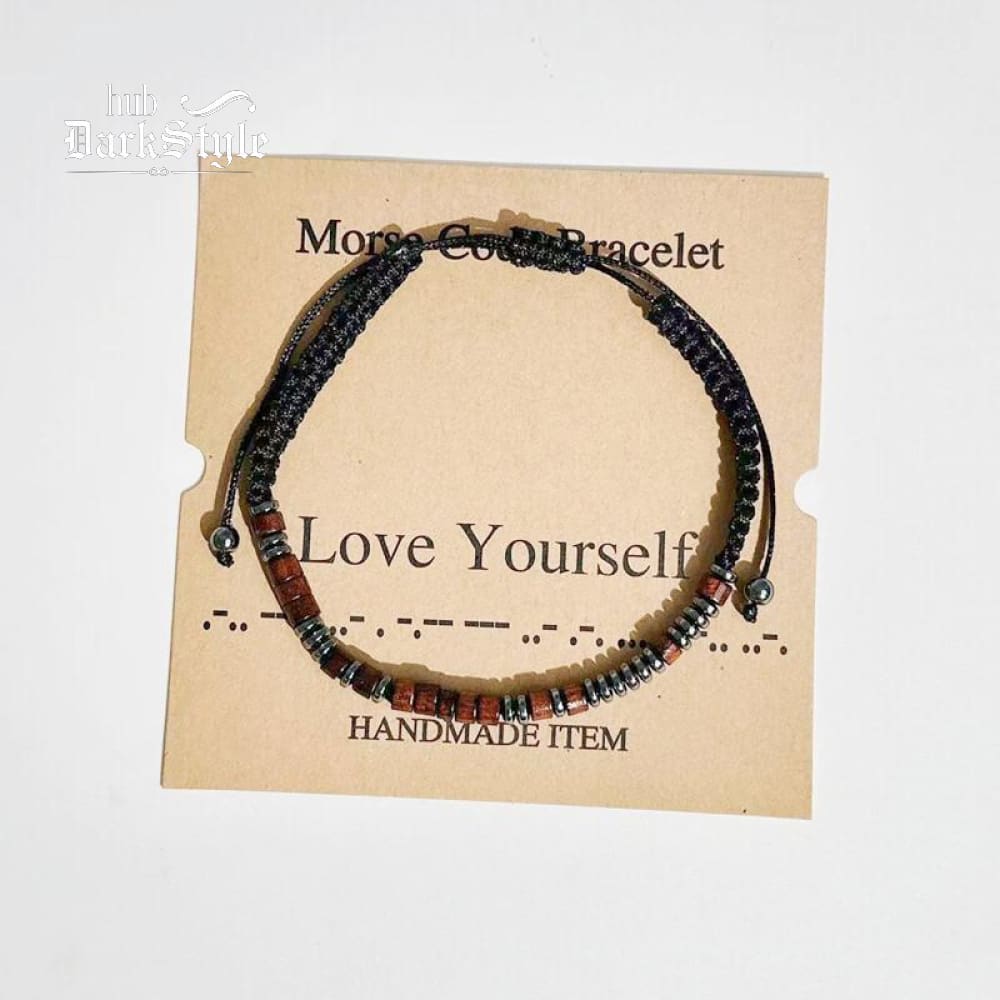 Unisex Morse Code Alphanumeric Weave Couple Bracelet