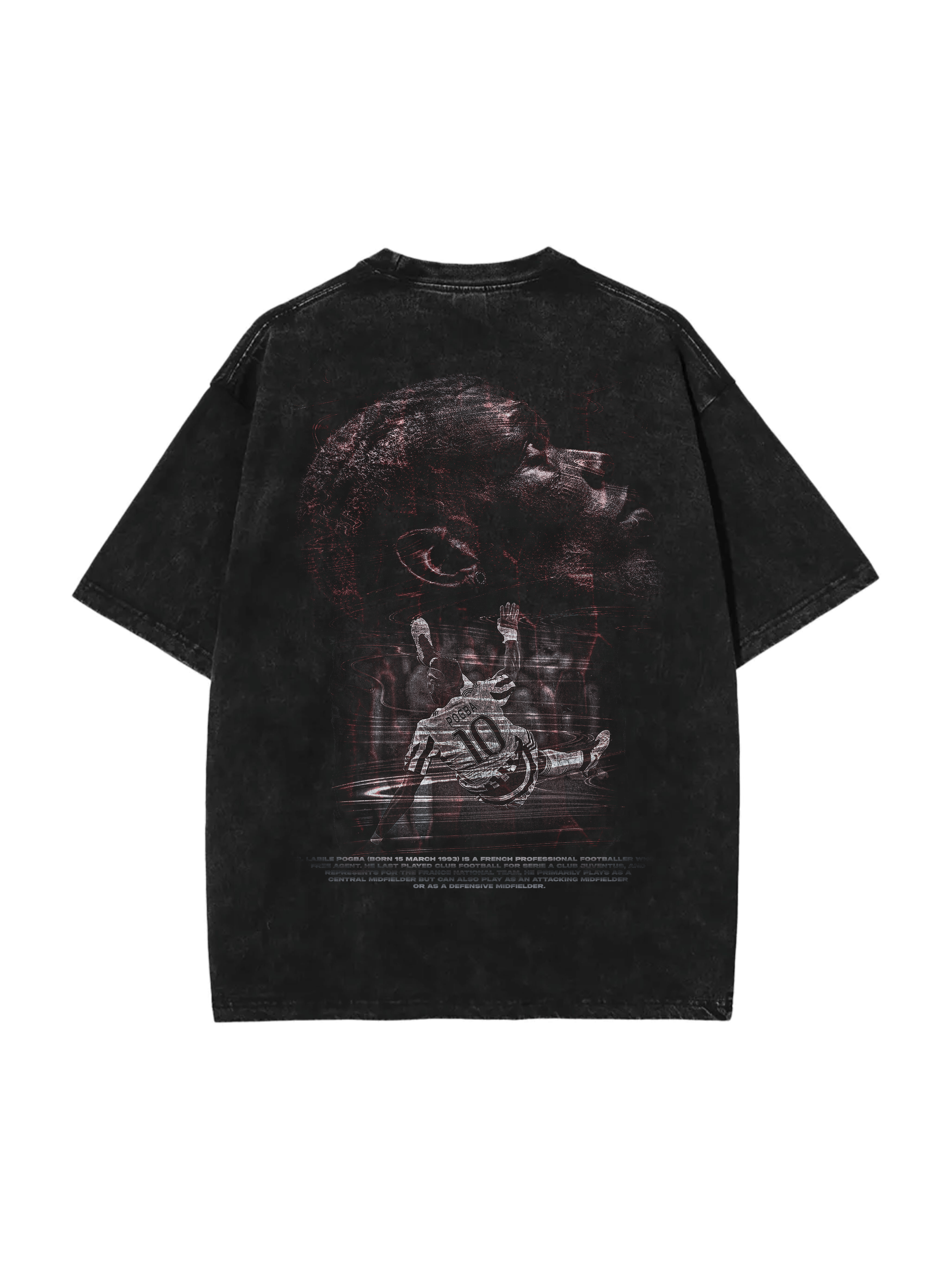 Vintage Paul Pogba Acid Wash Oversize T-Shirt - 250 GSM