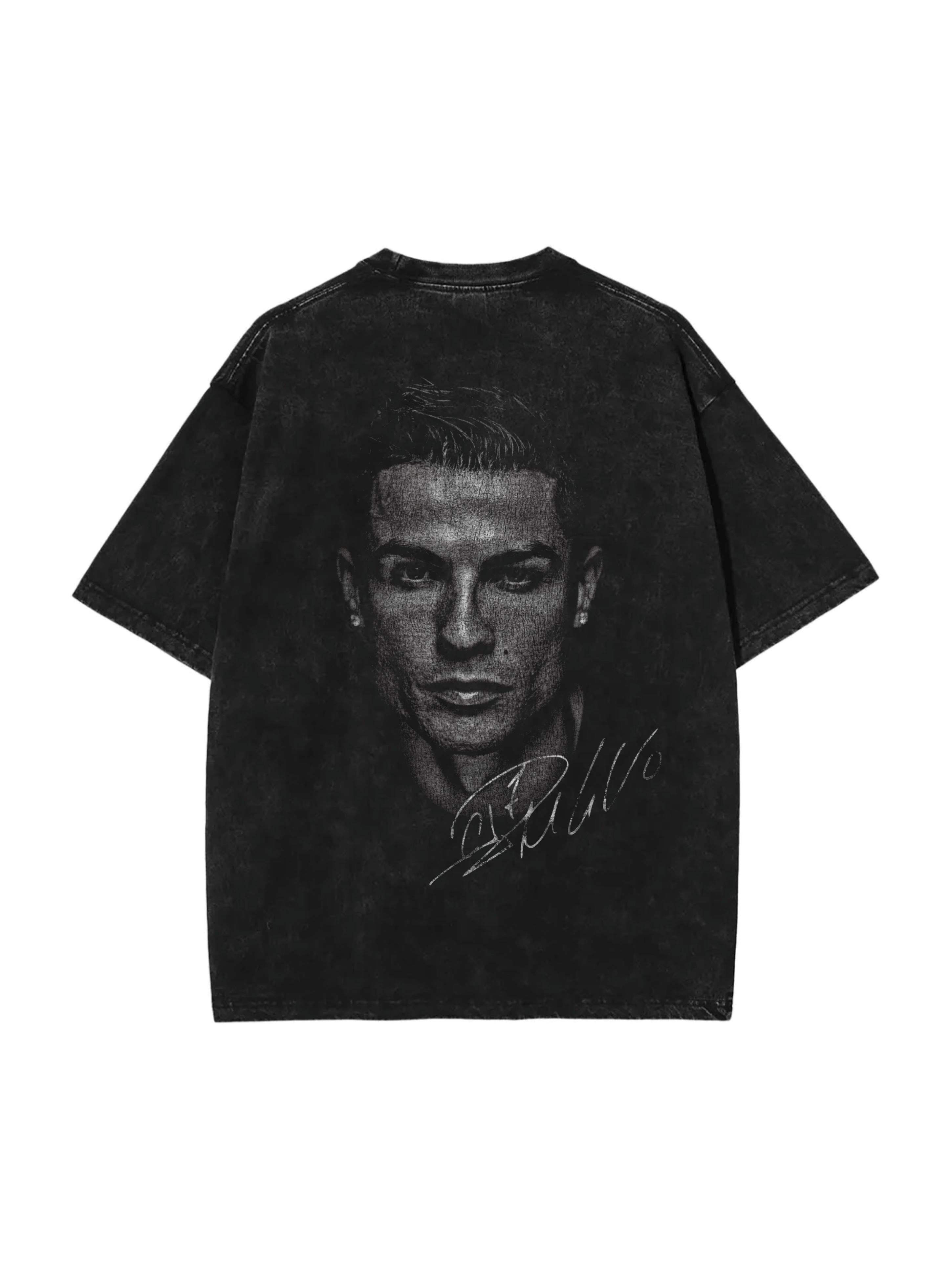Vintage Cristiano Ronaldo Man U Acid Wash Oversize T-Shirt - 250 GSM