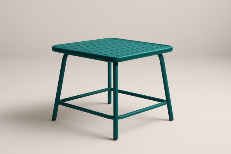 Pour jardin table basse carrée en acier vert 50x50x45 cm(L×l×H)