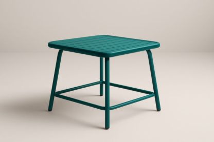 Pour jardin table basse carrée en acier vert 50x50x45 cm(L×l×H)