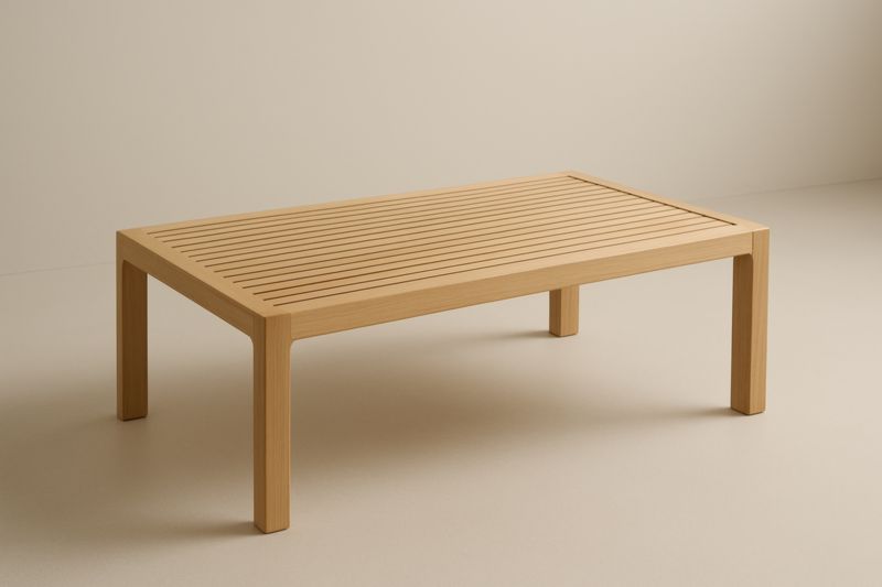 Pour jardin table basse en bois massif beige120x60x40 cm(L×l×H)