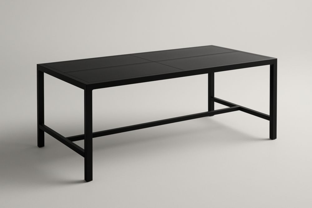 Table de jardin en aluminium noir 200x90x75 cm