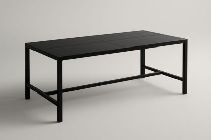 Table de jardin en aluminium noir 200x90x75 cm
