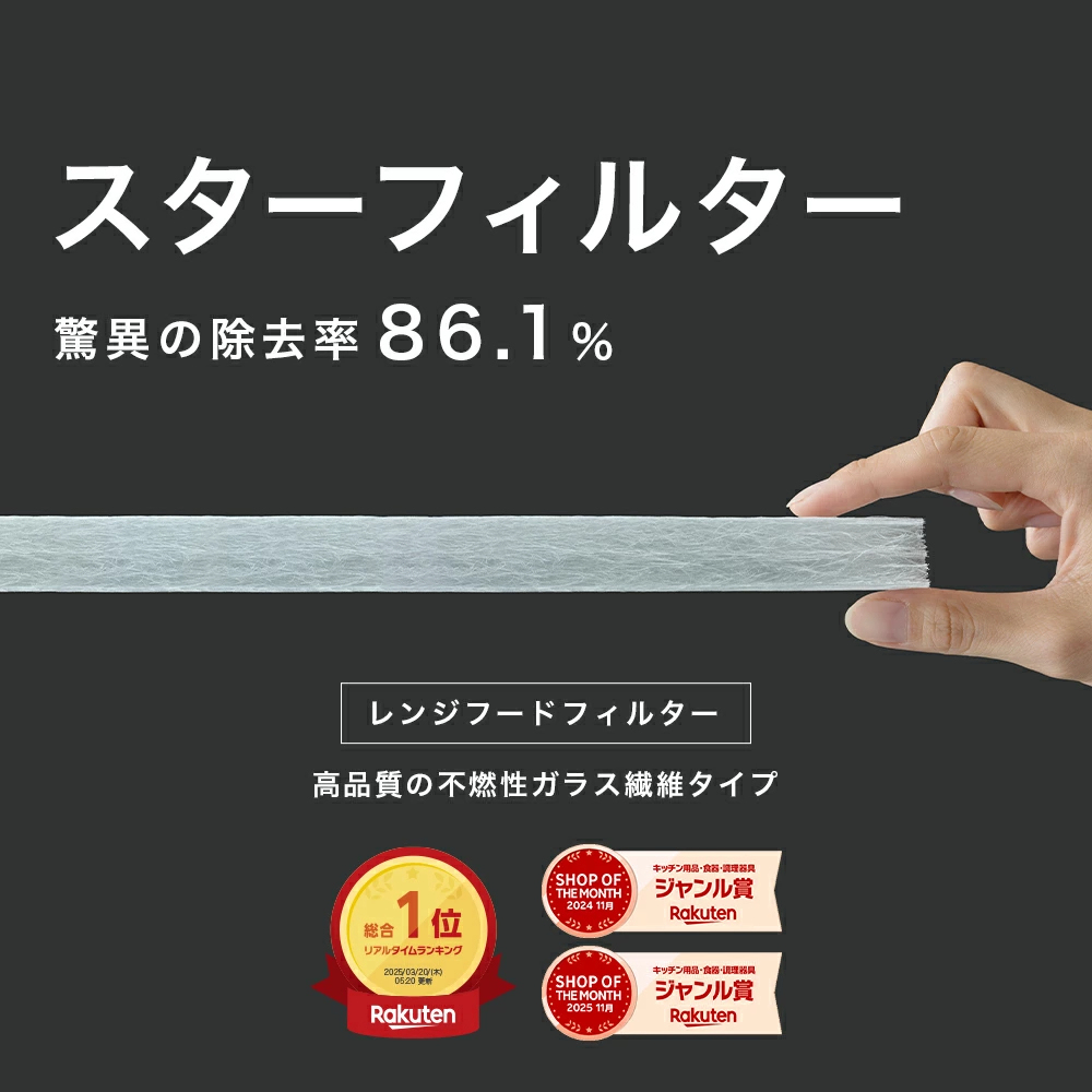 【楽天総合1位】 スターフィルター 換気扇フィルター レンジフードフィルター レンジフィルターカバー スターターセット 強力マグネット+交換フィルター3枚 シロッコファン 不燃性ガラス 繊維タイプ 新居 新築 節約 便利グッズ 年末年始 大掃除