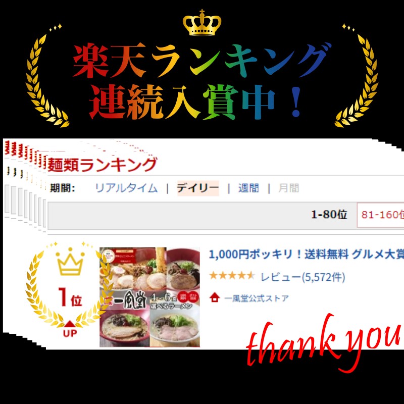 楽天デイリーランキング1位入賞