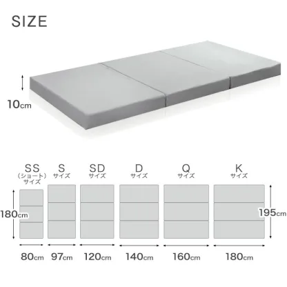 《確かな品質で"6年連続"No.1》｢純｣ 高反発(R) マットレス 全部洗える 10cm厚 3つ折り メッシュ/パイル 折りたたみ ベッドマットレス 10cm セミシングル シングル セミダブル ダブル 三つ折り 高反発 高反発マットレス 敷布団